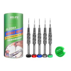 RL-728A Screwdriver set (Pentalobe 0.8, Y 0.6, T1, Cross Head 1.5, Convex Head 2.5)